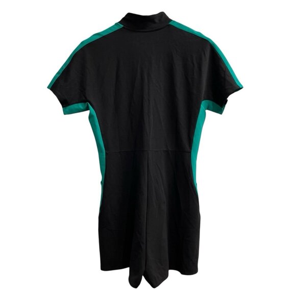 Bad Birdie Caddy Romper Womens L Black Green Colorblock Jersey Knit Golf Comfort - Picture 3 of 11